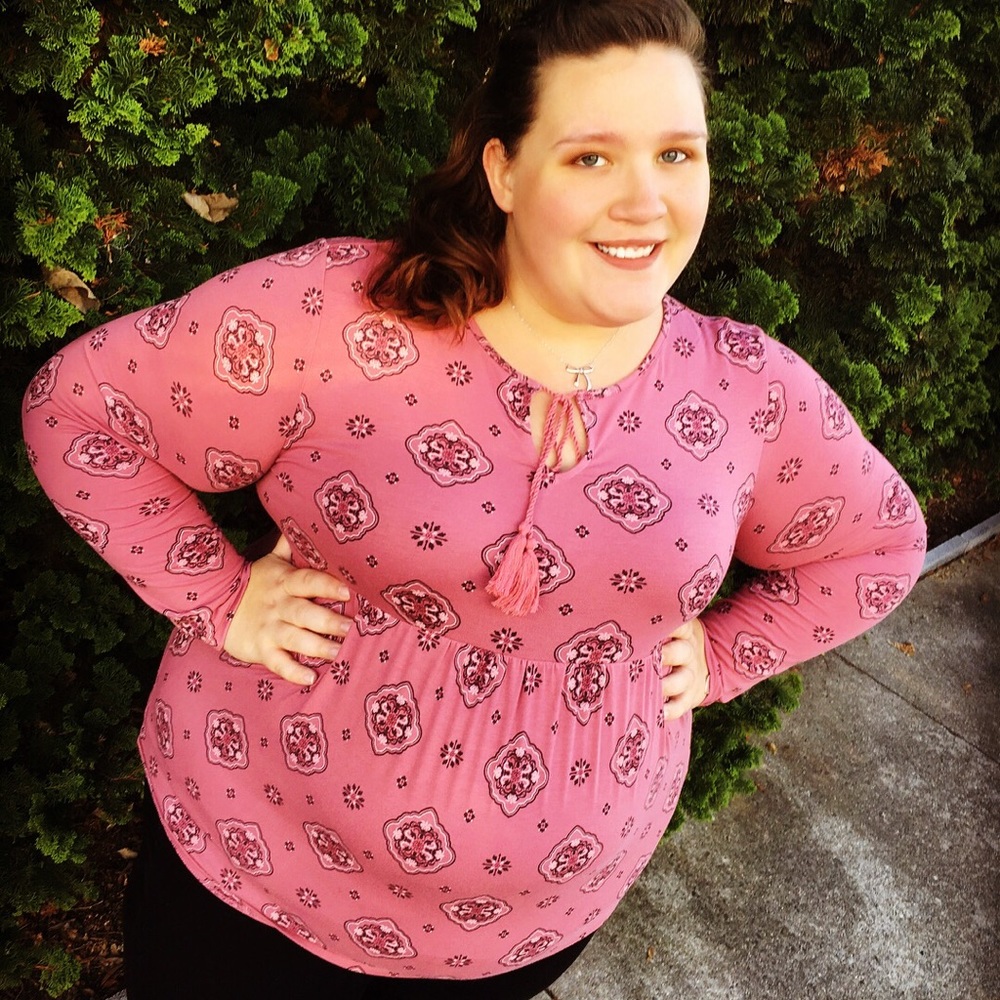 Pink Plus Size Maternity Shirt